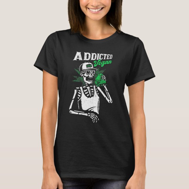 Addicted Vegan World Vegetarian Day Veggies T-Shirt (Vorderseite)