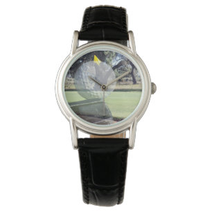 Addiction Golf, Femmes Montre En Cuir Noir.