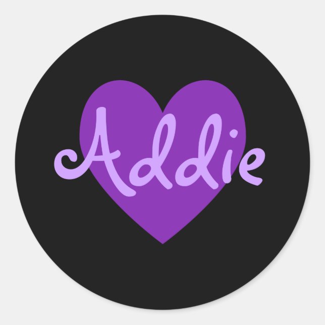 Addie in Lila Runder Aufkleber (Vorderseite)