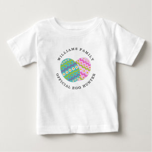 Addieren offizieller Ei-Jäger Ostern Familienname Baby T-shirt