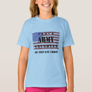 Addieren Sie die Armee-Tochter-NamensShirt des T-Shirt