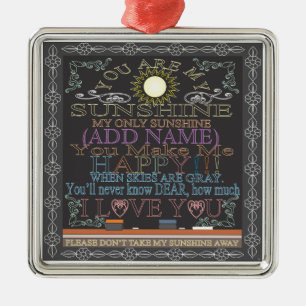 Addieren Sie eine Namenssonnenschein-Tafel Ornament Aus Metall