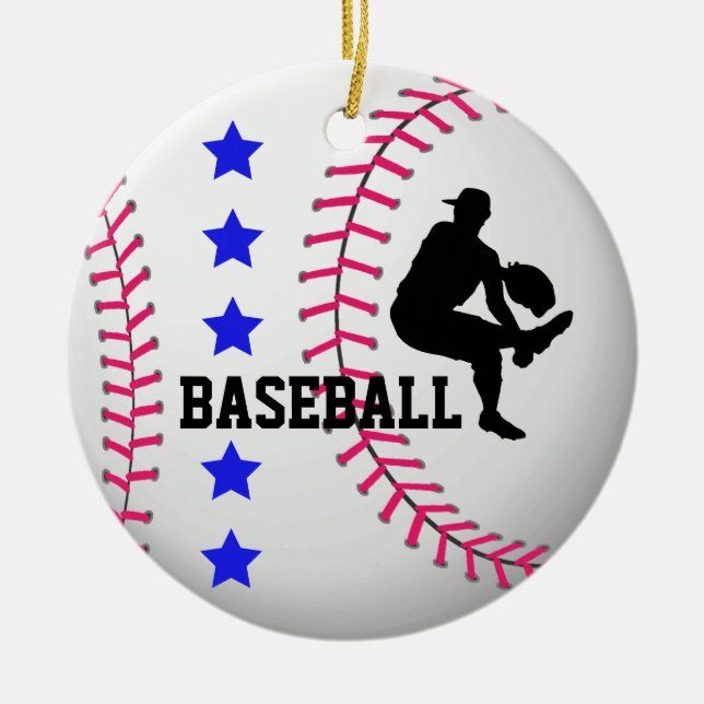 Addieren Sie Foto-Baseballteams-Verzierung Keramikornament (Vorne)