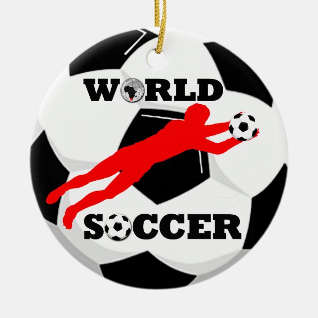 Addieren Sie Foto-Weltfußball-Verzierung Keramik Ornament (Vorne)