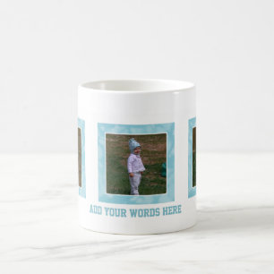 Addieren Sie Ihr Bild: Blaue gerahmte Tasse
