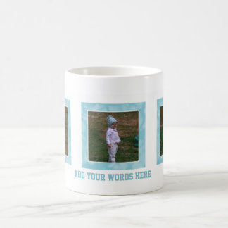 Addieren Sie Ihr Bild: Blaue gerahmte Tasse