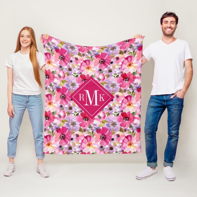 Addieren Sie Ihr Blumen Sommer-Aquarell des Fleecedecke (Beispiel)