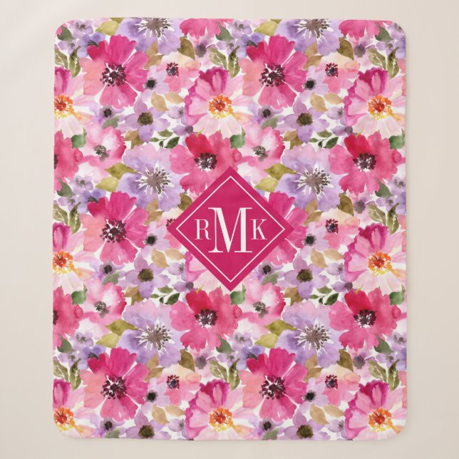 Addieren Sie Ihr Blumen Sommer-Aquarell des Sherpadecke (Vorderseite)