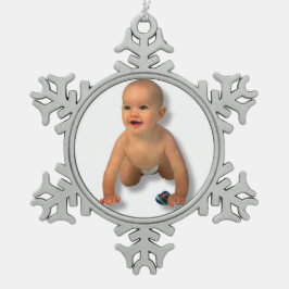 ADDIEREN SIE IHR FOTO - VERZIERUNG SCHNEEFLOCKEN Zinn-Ornament