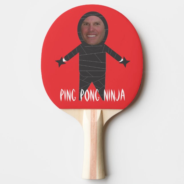 Addieren Sie Ihr Gesichts-lustiges Klingeln Pong Tischtennis Schläger (Vorderseite)
