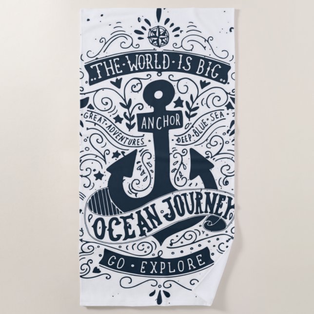 Addieren Sie Ihr Monogramm |, welches die Welt Strandtuch (Vorderseite)