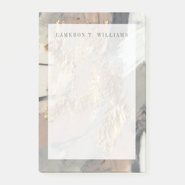 Addieren Sie Ihr Namens| addieren Ihr goldenes Post-it Klebezettel (Vorderseite)