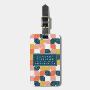 Addieren Sie Ihr Namens  Bauhaus-Retro Gepäckanhänger