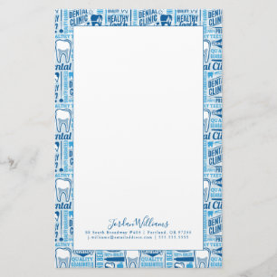 Addieren Sie Ihr Namens blaues zahnmedizinisches Briefpapier