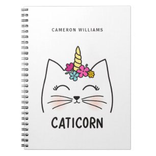Addieren Sie Ihr Namens  Caticorn Notizblock