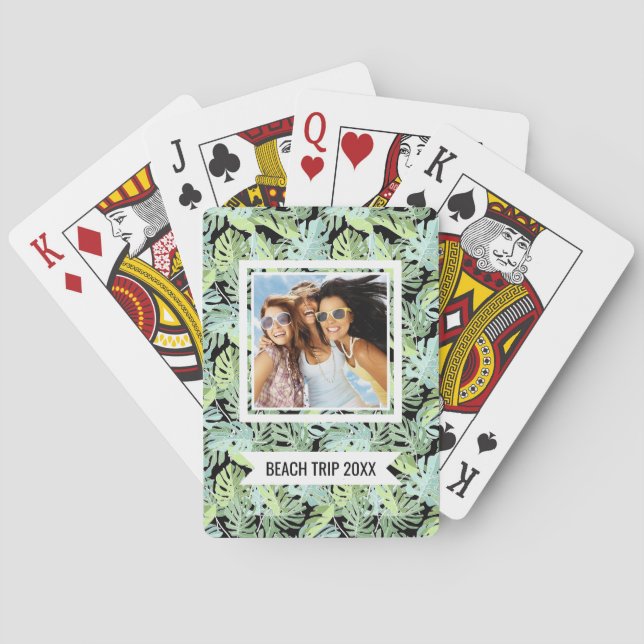 Addieren Sie Ihr Namens| Dschungel-Blumenmuster Spielkarten (Rückseite)