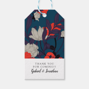Addieren Sie Ihr Namens elegantes blaues u. rotes Geschenkanhänger