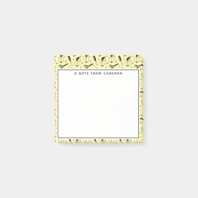 Addieren Sie Ihr Namens| gelbes Post-it Klebezettel (Vorderseite)