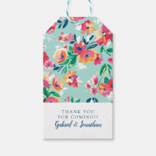 Addieren Sie Ihr Namens gemaltes Blumen-Muster Geschenkanhänger