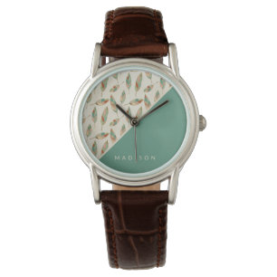 Addieren Sie Ihr Namens geometrisches Armbanduhr