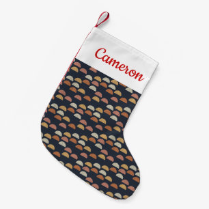 Addieren Sie Ihr Namens  geometrisches halb Kleiner Weihnachtsstrumpf