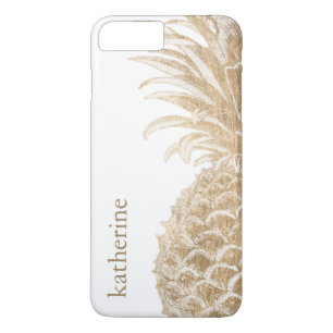 Addieren Sie Ihr Namens  Gold tropisches iPhone 8 Plus/7 Plus Hülle