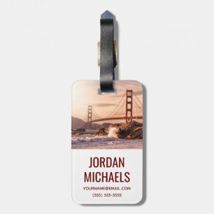 Addieren Sie Ihr Namens  Golden gate bridge Gepäckanhänger