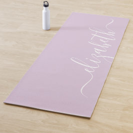 Addieren Sie Ihr Namens| Handschrifts-Pastelllila Yogamatte