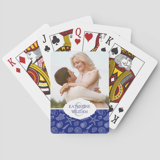 Addieren Sie Ihr Namens| helles blaues Spielkarten (Rückseite)
