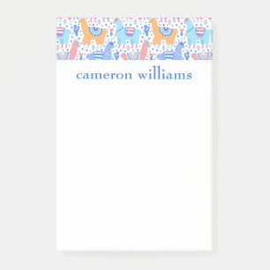 Addieren Sie Ihr Namens  helles buntes Post-it Klebezettel