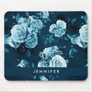 Addieren Sie Ihr Namens  klassisches blaues Mousepad