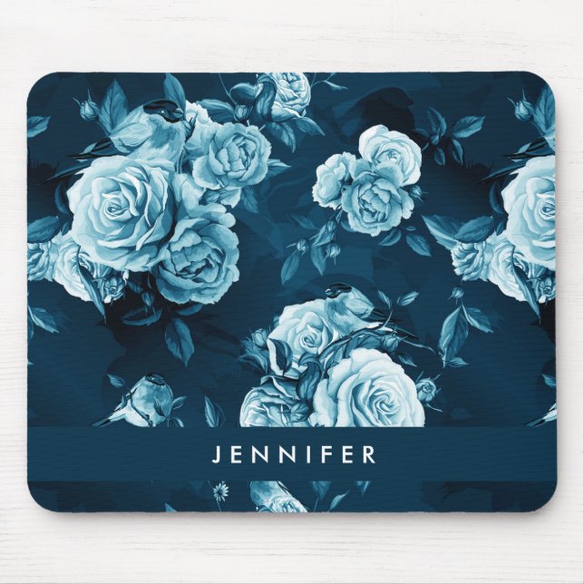 Addieren Sie Ihr Namens| klassisches blaues Mousepad (Vorne)