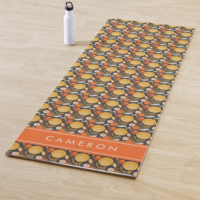 Addieren Sie Ihr Namens| klassisches Retro Yogamatte (Beispiel)