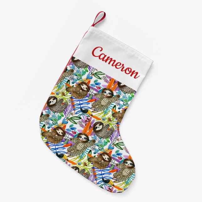 Addieren Sie Ihr Namens| Kleiner Weihnachtsstrumpf (Vorderansicht (hängend))