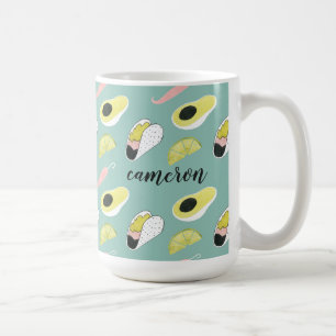 Addieren Sie Ihr Namens  lassen uns Taco über Kaffeetasse