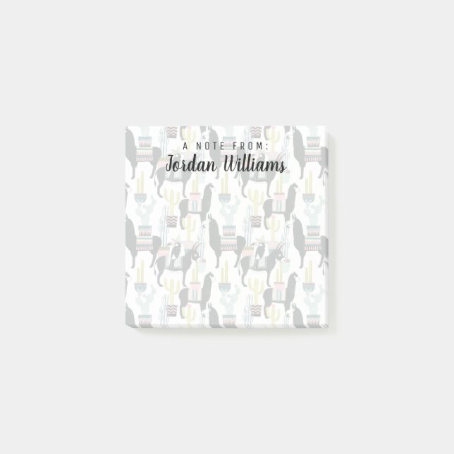 Addieren Sie Ihr Namens| lassen uns Taco über Lama Post-it Klebezettel (Vorderseite)