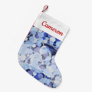 Addieren Sie Ihr Namens  lila Mikroben-Muster Kleiner Weihnachtsstrumpf