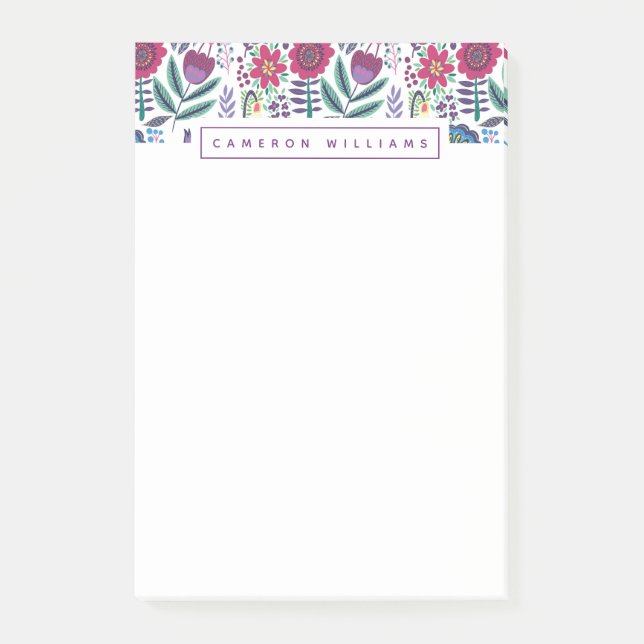 Addieren Sie Ihr Namens| magentarote Post-it Klebezettel (Vorderseite)