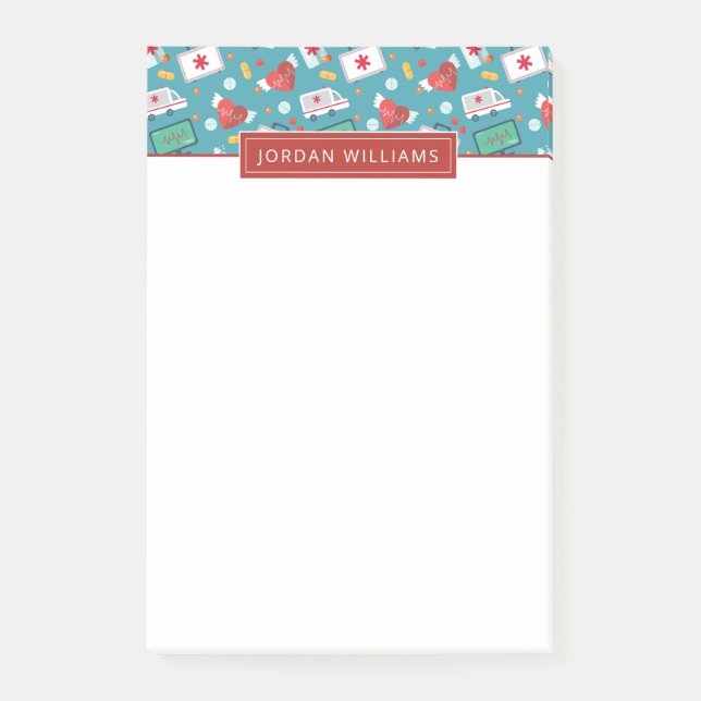 Addieren Sie Ihr Namens| medizinisches Post-it Klebezettel (Vorderseite)