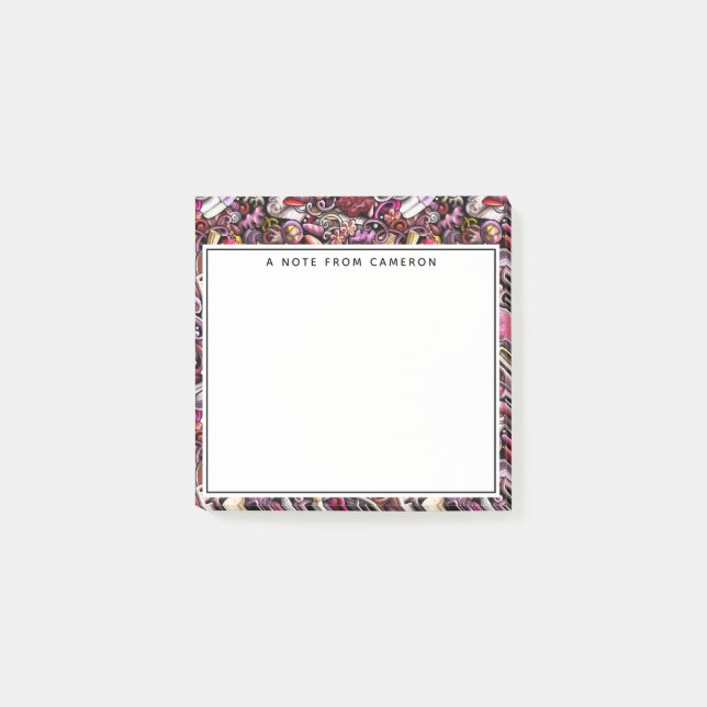 Addieren Sie Ihr Namens| Nagel-Studio-Muster Post-it Klebezettel (Vorderseite)