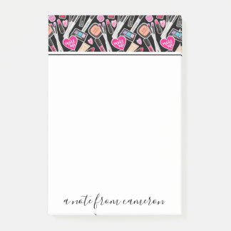 Addieren Sie Ihr Namens| Neonmake-upmuster Post-it Klebezettel