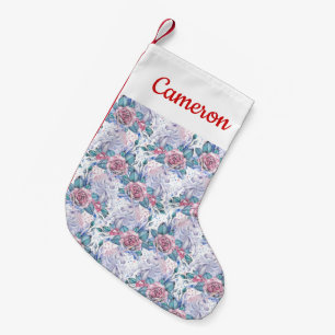 Addieren Sie Ihr Namens  rosa u. blaues Kleiner Weihnachtsstrumpf