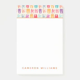 Addieren Sie Ihr Namens  Schmutz-Zahn-Muster Post-it Klebezettel