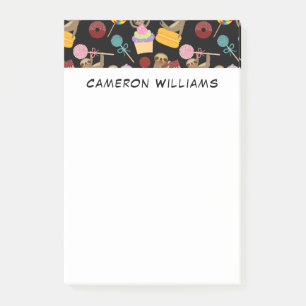 Addieren Sie Ihr Namens  Sloth-süßes Post-it Klebezettel