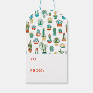 Addieren Sie Ihr Namens  Succulents-Muster Geschenkanhänger