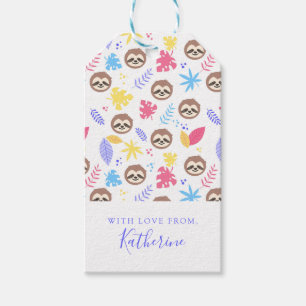 Addieren Sie Ihr Namens  tropisches Sloth-u. Geschenkanhänger
