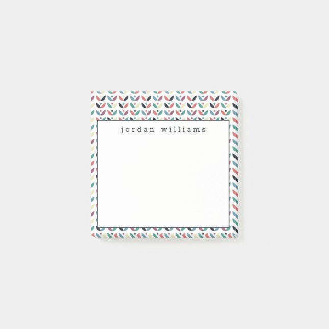 Addieren Sie Ihr Namens| Volkskunst-geometrisches Post-it Klebezettel (Vorderseite)