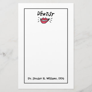 Addieren Sie Ihr Namens| Zahnarzt-Lächeln Briefpapier