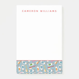 Addieren Sie Ihr Namens Zahnbürste-u. Post-it Klebezettel