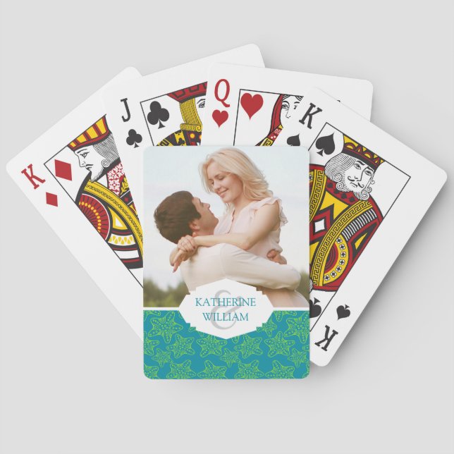 Addieren Sie Ihr Namensmonogramm des | Spielkarten (Rückseite)